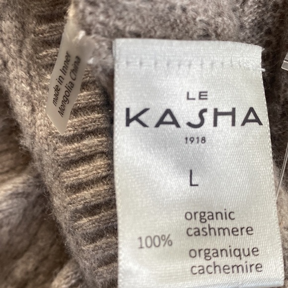 Le Kasha Open back pointelle-knit %100 organic cashmere dress. Size Large NWT - Picture 7 of 11